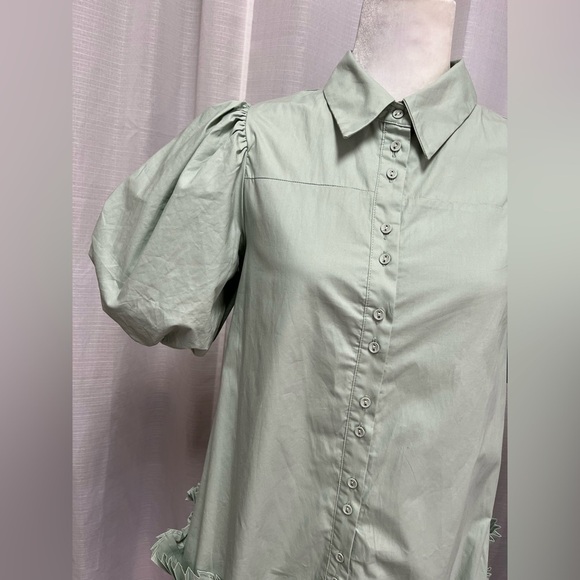 Aureum mint green pleated dress | size small - Picture 2 of 10